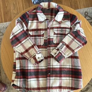 Red/Cream plaid Heavyweight Shacket